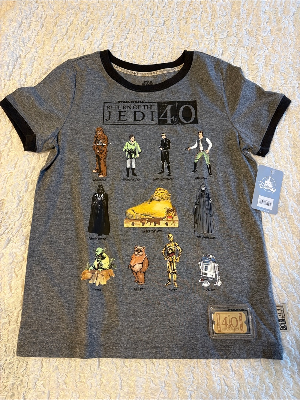 NWT! ✨Disney Star Wars COLLECTIBLE Return of the Jedi Gray Kids Tee (US 13)